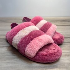 UGG Fluff Yeah Slide Slipper Thick Sole Shoe Pink Size Girls Size 5 EU 37