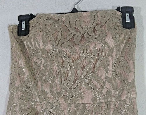 Maria Bianca Nero Womens Dress Size 0 Gold Starla Ruffle Strapless Lace Gown NWT - Picture 5 of 6