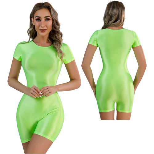 DE Damen Overalls Gym Fitness Trikot glänzend Öl Badeanzug jersey Trainingsanzug - Picture 60 of 92