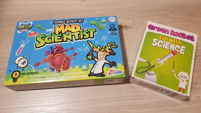 Wissenschaftssets, 2 Stück, The Mad Scientist & Green Rocket, vollständig, neu