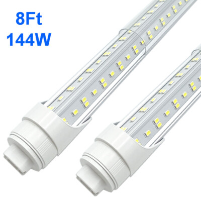 12PCS HO R17d T8 8FT LED Shop Lights 144W 18000LM 8' LED Tube Light Bulbs 6500K
