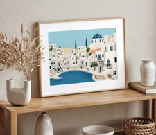 Mykonos island Sea Shore in Greece Paint Poster Premium Quality Choose your Size