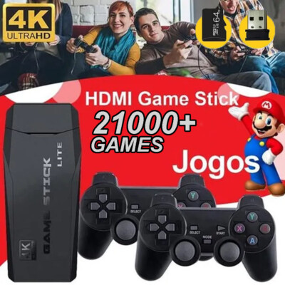40000+ Retro Videospielkonsole 4K HD TV Spiel Stick 64GB w/2 Wireless Controller