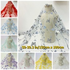 3D Mesh Fabric Lace Embroidered for Dress Curtain Drape Floral Butterfly