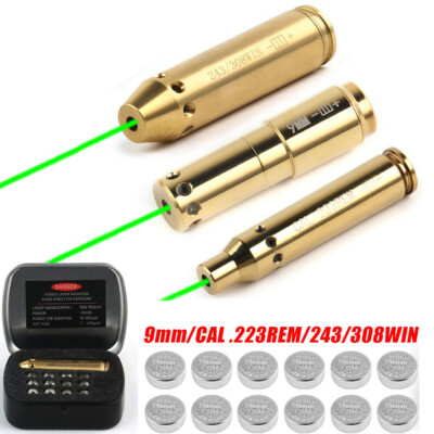  9mm/223/5.56MM/.243/308 Green Dot Laser Bore Sighter Laser Bore Sight Cartridge