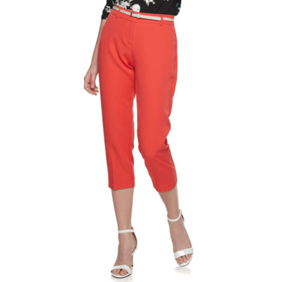NWT Apt. 9 Modern Fit Straight-Leg Capris Cropped Sunkissed Coral Size 4