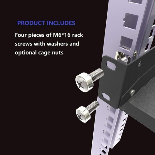 Disassembled 1U Cantilever Rack Shelf – Versatile Black Mount for Equipment - Picture 9 of 9