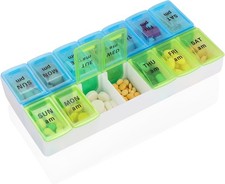 Weekly Pill Organizer 2 Times A Day 7 Day Pill Box Holder Large Daily Medicine O