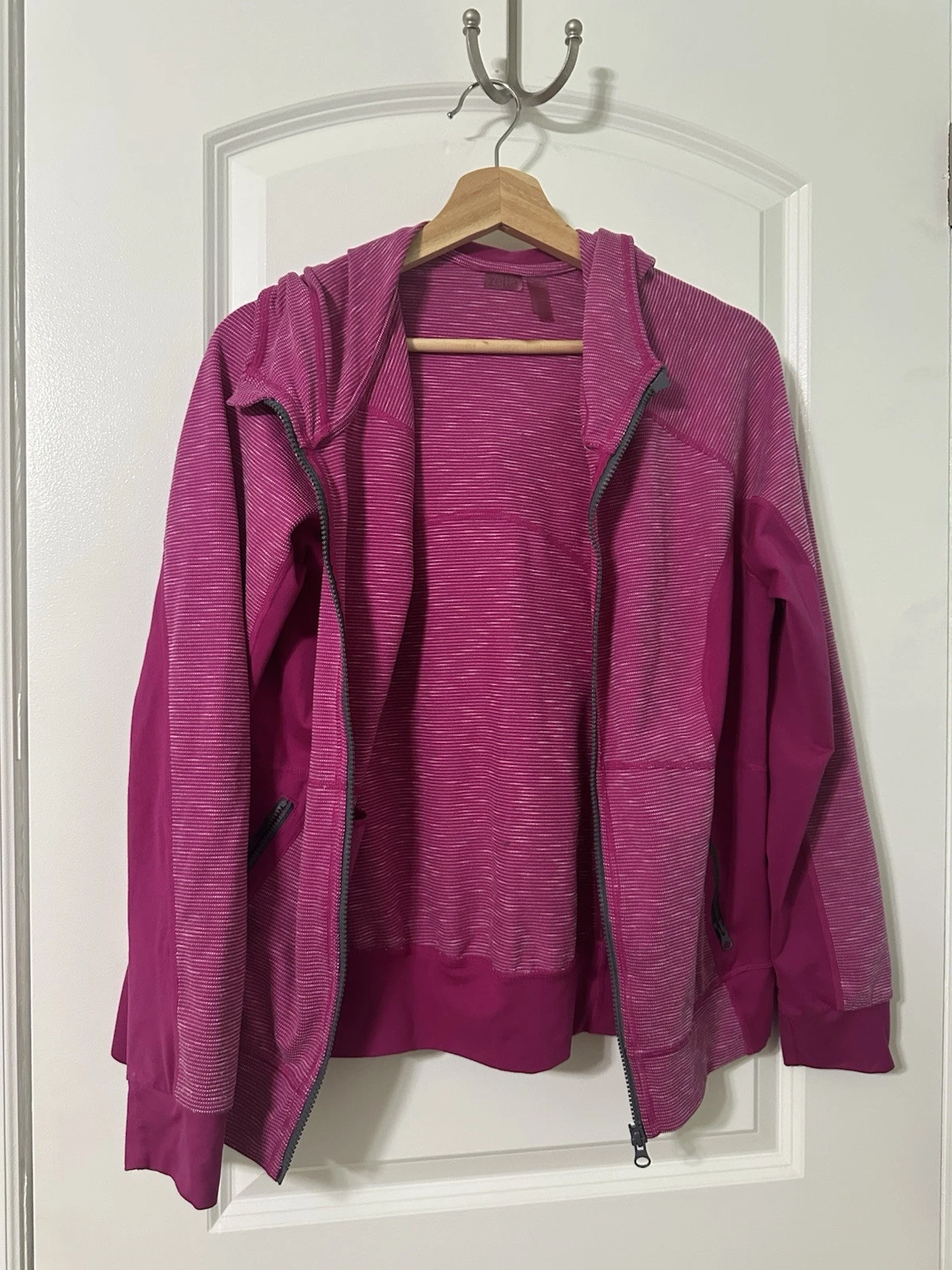 Zella Hoodie Womens Pink Full Zip Up Sweatshirt