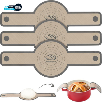 3 PCS Silicone Bread Sling for Dutch Oven Liners  Non Stick  Easy to Clean