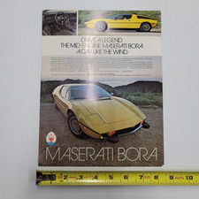 1973 Maserati Bora Brochure Original Dealer Sales Sheet Specs Vintage U.S.A.