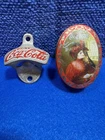 Vtg Advertising Coca Cola Bottle Wall Opener Starr X & Tin Lady Trinket Box Lot