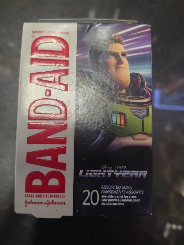 3 Pack Band-Aid Brand Bandages, Disney/Pixar Buzz Lightyear Assorted Sizes 20 ct