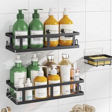Shower Caddy Adhesive No Drill Bathroom Organizer with Soap Holder Large