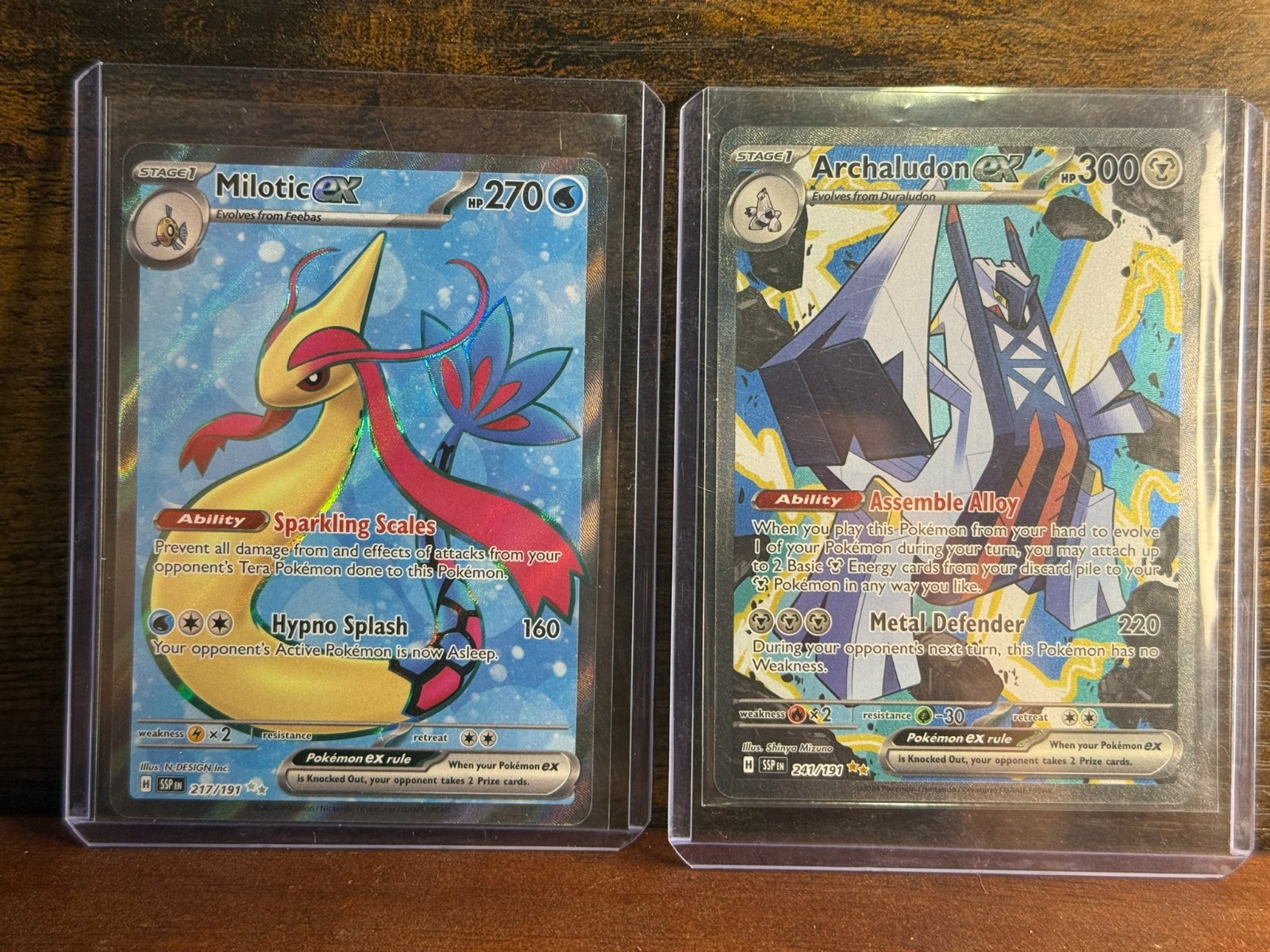 SURGING SPARKS FULL ART COMBO - MILOTIC EX AND ARCHALUDON EX - #217/191, 241/191