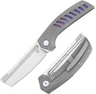 Vanguard Nakiri Folding Knife 3.63" M390 Steel Blade Titanium/Timascus Handle