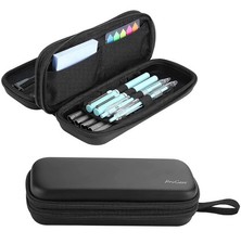 2Layer Hard Pencil Case, Large Capacity Storage Box Pouch, Black