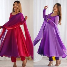 Indian Anarkali suit salwar Kameez readymade Floral dress 3pcs suit for women