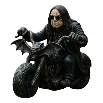 Retro Ozzy Motorcycle Rider Statue Figurine Desk Fans Decor