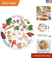 9" Portion Control Plate - Healthy Nutrition Plate for Adults and Teens, Mela...