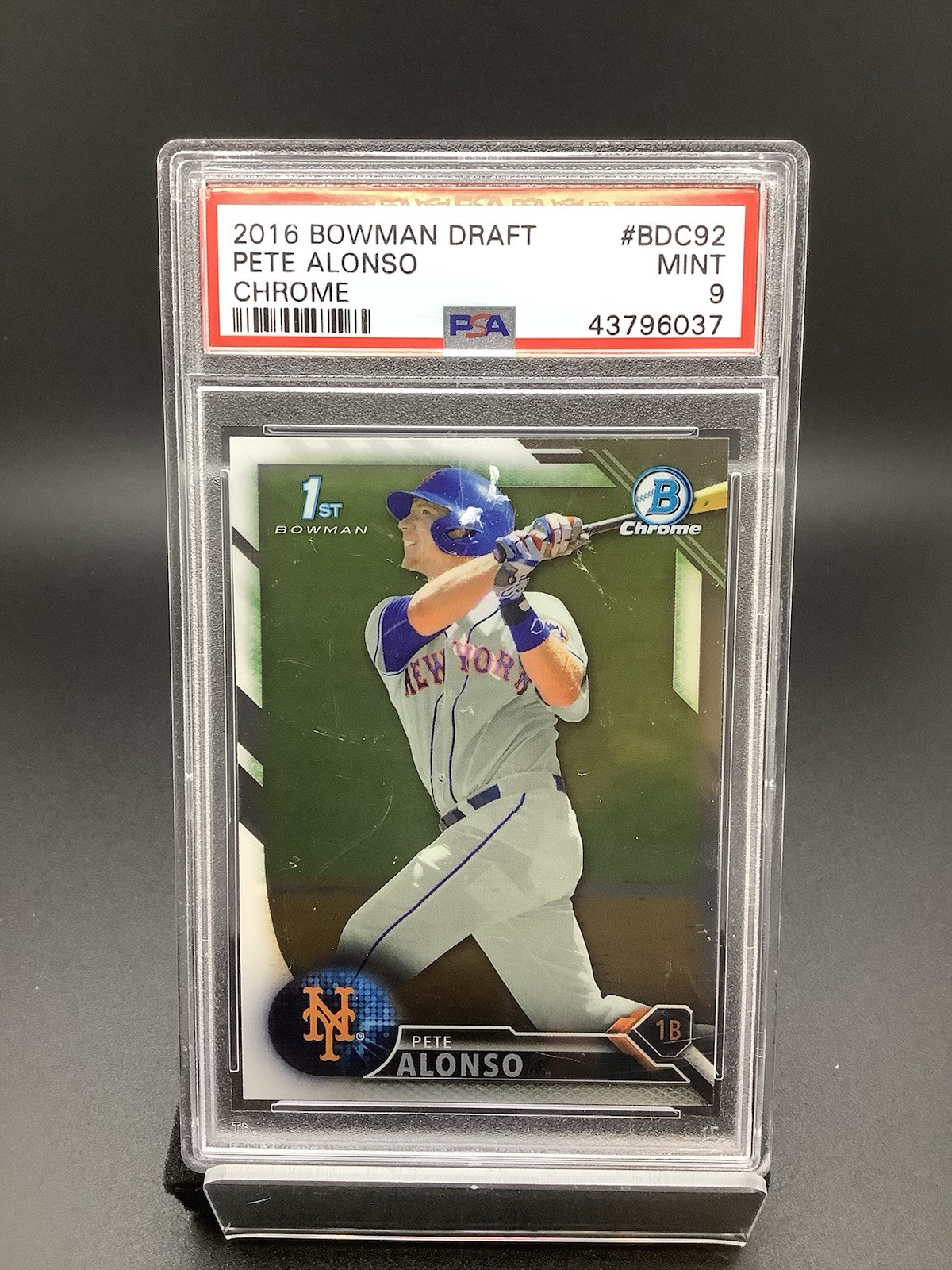 PETE ALONSO 2016 1st Bowman Draft Chrome #BDC92 - Mets - PSA 9 Mint!!