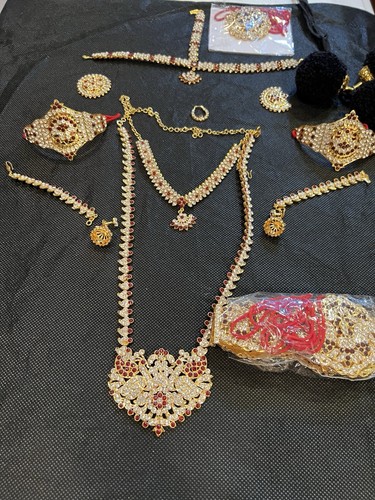 Complete Bharatanatyam Dance Jewelry Set- Temple Style With Accessories