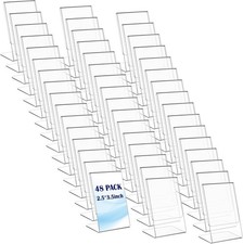 48PCS 3.5 x 2.5 Inch Acrylic Photo Frame, Clear Small Sign Holder L Shape Min...