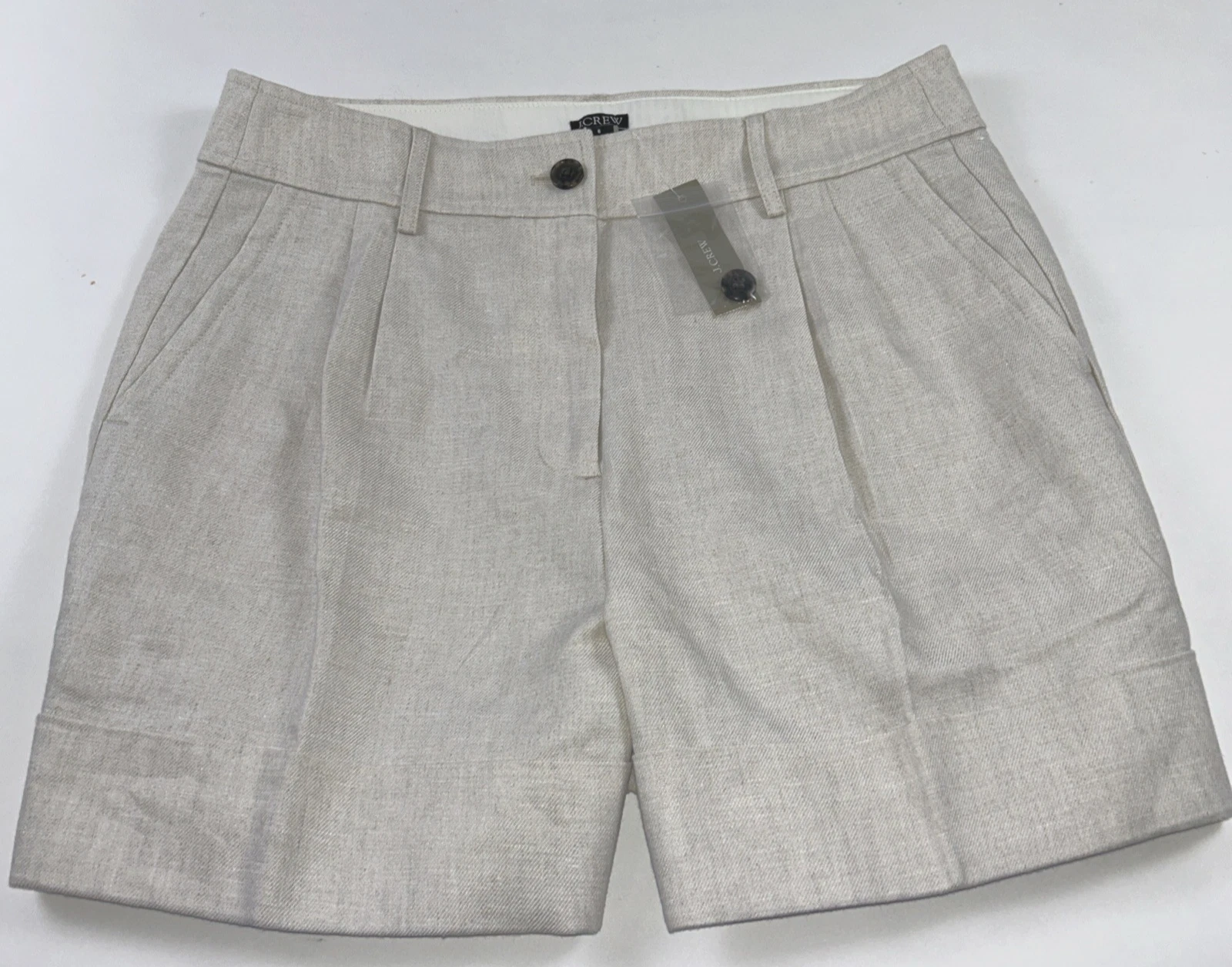 NEW J.CREW Size 8 Women's Shorts Flax Linen Blend High Rise Lined REMI $114