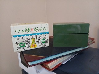 Vintage MCM Tin J. Chein Recipe Box File Box