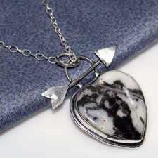 Collana Love Cuore Bufalo Bianco Turchese Argento 925 Placcato 18" Trendy GW