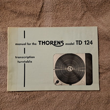 Thorens Turntable Model TD 124 Manual. Original in Good Condition.