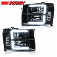 For 2007-2013 Gmc Sierra 1500 2500hd 3500hd Black Clear Led Drl Tube Headlights For 2007-2013 Gmc Sierra 1500 2500hd 3500hd Black Clear Led Drl Tube Headlights