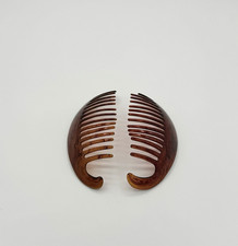 Vintage Goody Banana Hair Comb Pair Tortoise Brown Curved Retro 80s READ