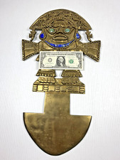 HUGE 15 lb. Solid Brass Tumi Ceremonial Knife Incan Lapis Inlay Elisa Pandolfi