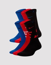 Nike Everyday Cushioned Crew Dri-Fit Kids Socks 6-Pairs Size M 6-8 SK0066-957