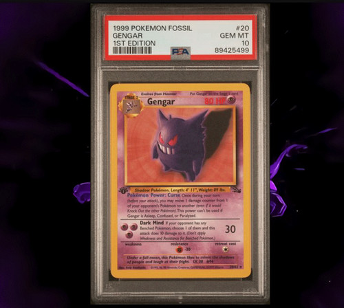 Pokémon Gengar 1st Edition Fossil Holo Rare 5/62 1999 English TCG Card PSA 10