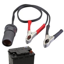 12V/24V Car Battery Alligator Clamp Clip To Cigarette Lighter Charger Adapter 