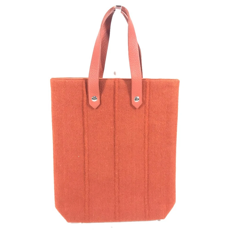 Mini Bolso de Mano HERMES Amedaba PM Mini Bolso de Mano Lana/Cuero Naranja Foto 2 de 4