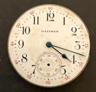 Antique 1908 Waltham Seaside 1890 Pocket Watch Movement Parts/Repair 6s USA