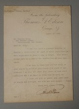 Thomas A Edison Signed Letter-1929