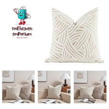 2025 New 22x22'' inches Throw Pillow Cushion Covers - Paradise Beige Color Ch...