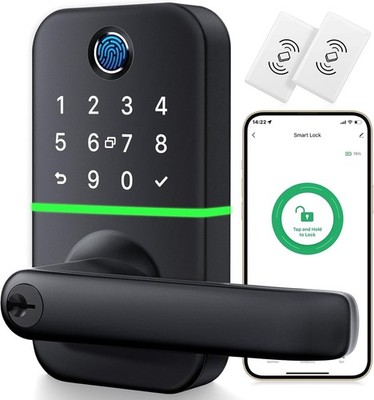 Smart Door Lock: Fingerprint & Keypad, App Control, AutoLock, WiFi Ready