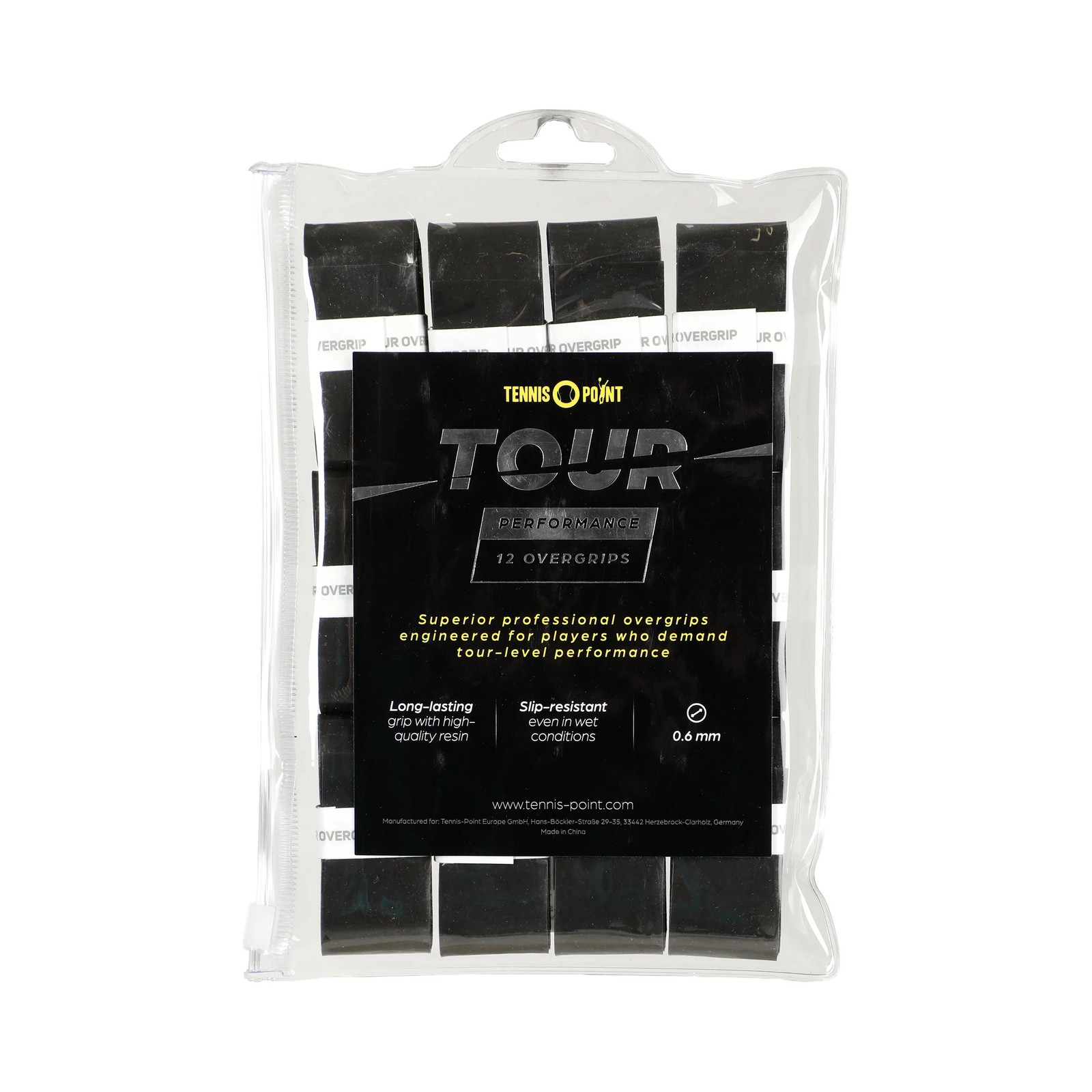 Tennis-Point Tour Performance 12er Pack Tennisovergrip Unisex schwarz 5590₽