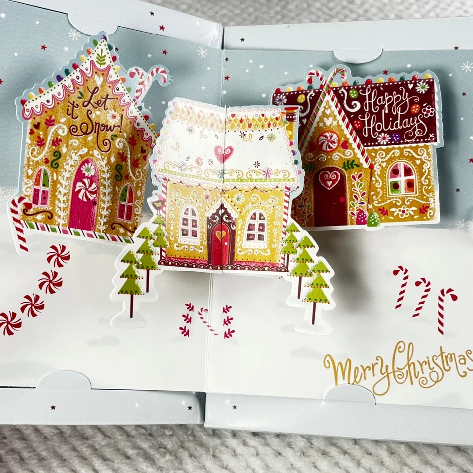 Tarjetas emergentes para casas de dulces de papel 8 sobres dorados metálicos troquelados Foto 3 de 3