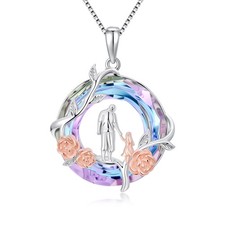 Father Daughter Necklace 925 Sterling Silver Daughter Pendant Necklace from D...