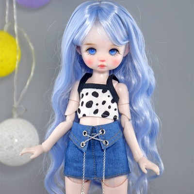 Conjunto Completo 1/6 Bola Unida Muñeca BJD + Maquillaje De Cara + Ojos Azules