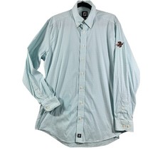 FootJoy Golf Shirt Button Down Long Sleeve Eagle Gingham Checkered Large Men