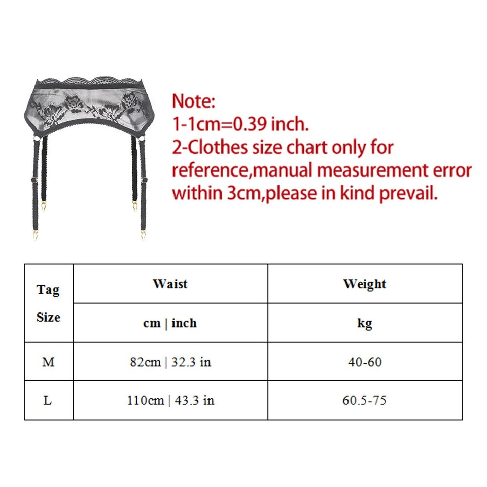 Mujeres Encaje Floral Liguero Lencería Malla Transparente 4 Correas Sexy Tirantes Cinturones Foto 2 de 4