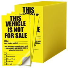 500 Pack This Vehicle Not for Sale Stickers - 4.1 x 7.5 Inch Removable Window...