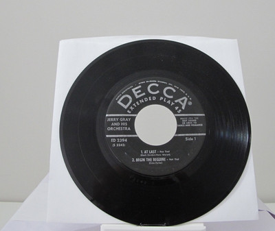 45 RECORD - JERRY GRAY AND HIS ORCHESTRA - AT LAST